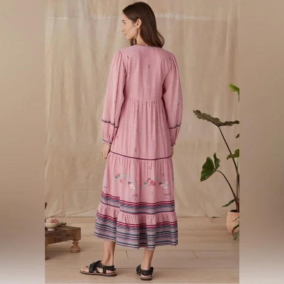 Sundance Aranza Dress by Conditions Apply – Pink Embroidered Maxi Dress (XS) - Picture 10 of 10